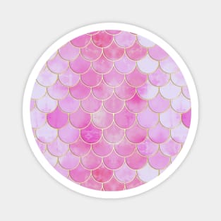 Pink Pearlescent & Gold Mermaid Scale Pattern Magnet